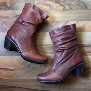 NAOT Modesto Leather Slouch Boots Cinnamon Sz 8